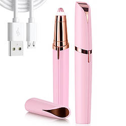 Кишеньковий епілятор для обличчя Flawless в стилі губної помади, від USB, Рожевий / Жіночий помада для видалення волосся