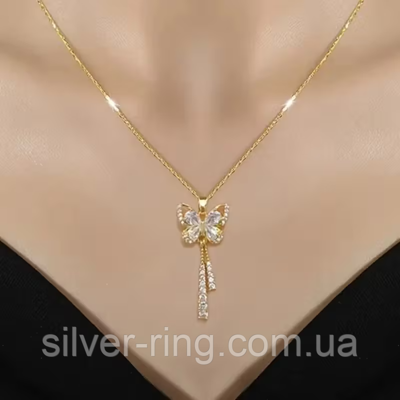 Намисто  з  Метеликом та бахромою, фото 1