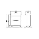Тумба Альфа підлогова 60 см біла з умивальником Еліт, фото 6