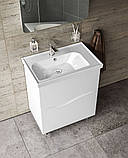 Тумба Альфа підлогова 80 см з умивальником Frame біла, фото 2