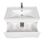 Тумба Альфа підлогова 80 см з умивальником Frame біла, фото 7