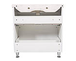 Тумба Альфа підлогова 80 см з умивальником Frame біла, фото 8