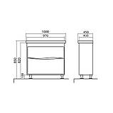 Тумба Альфа підлогова 100 см біла з умивальником Еліт, фото 7
