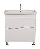 Тумба Альфа підлогова 100 см біла з умивальником Еліт, фото 2