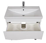 Тумба Альфа підлогова 100 см біла з умивальником Еліт, фото 4