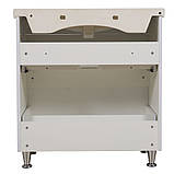 Тумба Альфа підлогова 100 см біла з умивальником Еліт, фото 5