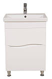 Тумба Альфа підлогова 60 см біла з умивальником Еліт, фото 2