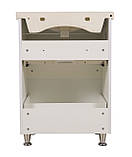 Тумба Альфа підлогова 60 см біла з умивальником Еліт, фото 5