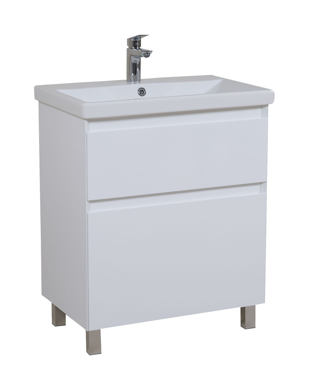 Тумба Еліт підлогова 70 см з умивальником Еліт білий мат, фото 1