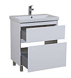 Тумба Еліт підлогова 70 см з умивальником Еліт білий мат, фото 3
