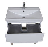 Тумба Еліт підлогова 70 см з умивальником Еліт білий мат, фото 5