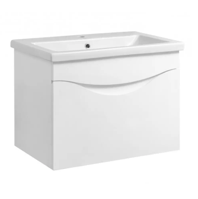 Тумба консольна "Марсель 80" з умивальником "Sava 80", біла для ванної кімнати, фото 1