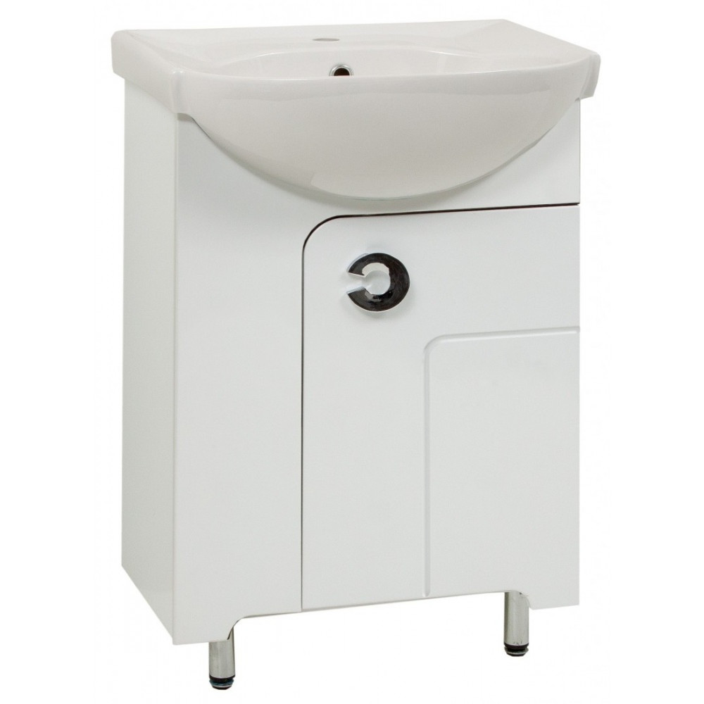 Тумба підлогова "Еліза 56" з умивальником "Solas 56",біла,червона для ванної кімнати, фото 1