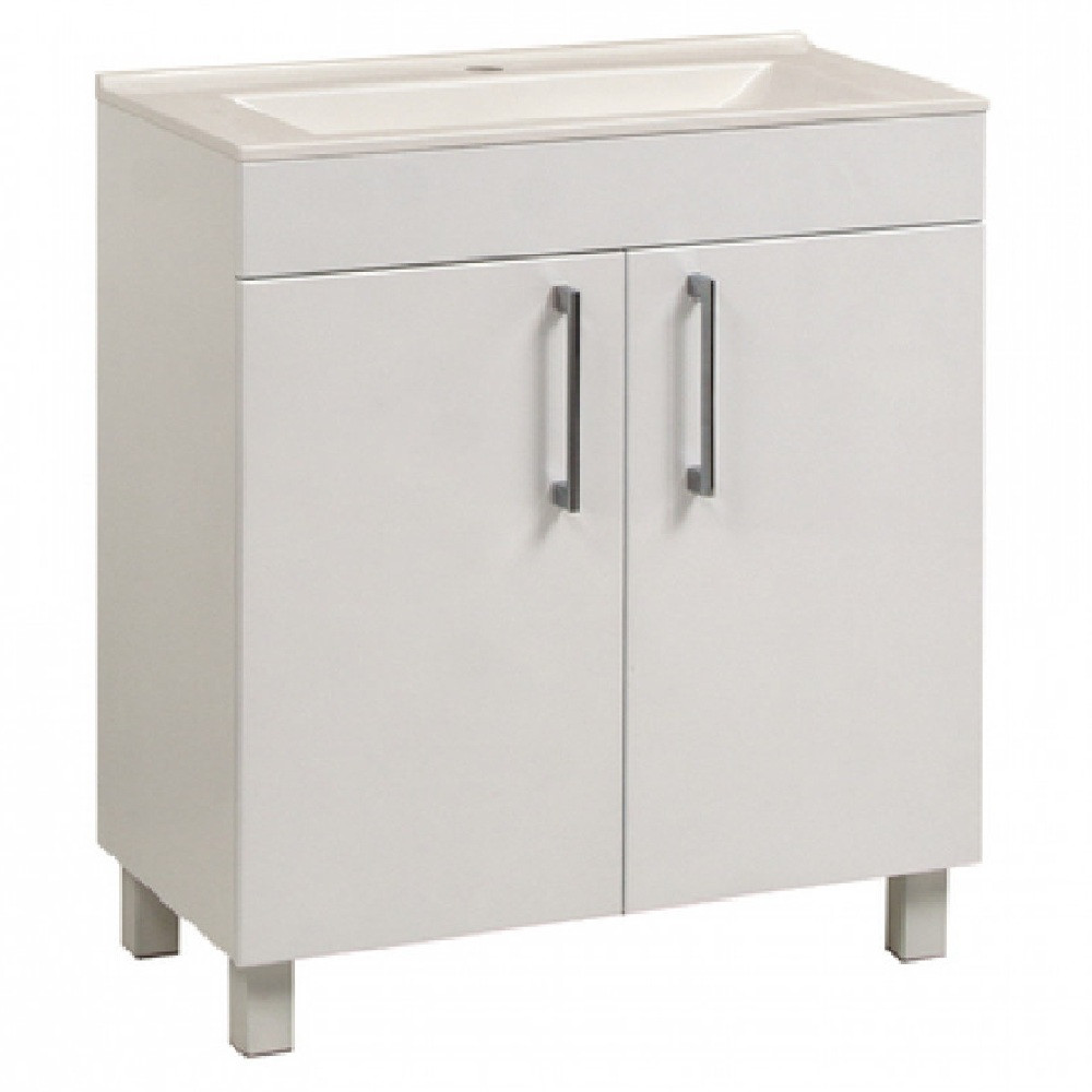 Тумба підлогова "Рокка", з умивальником "Рокка 67", біла для ванної кімнати, фото 1