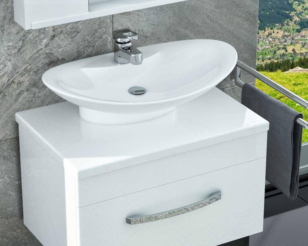 Тумба «Мадлен» з умивальником «Гармонія» Білий А100 глянець, фото 1