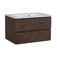 Тумба Акцент каштан консольна 100 см з умивальником Альфа