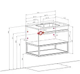 Тумба Лофт Айрон консольна севілья 75 см з умивальником Arte, фото 6