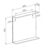 Дзеркало Уно 80 см з підсвітлювачем, фото 5