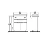 Тумба Квадро підлогова 60 см з умивальником, фото 7
