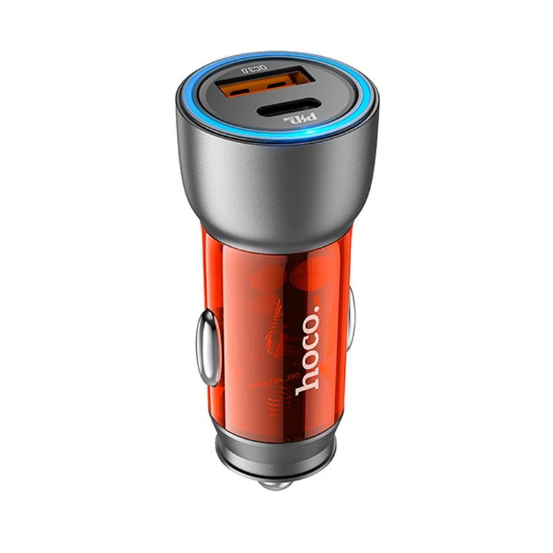 Адаптер автомобільний Hoco Sprinter dual port Car charger NZ8 |1USB/1Type-C, QC/PD, 45W/3A|, фото 1