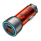 Адаптер автомобільний Hoco Sprinter dual port Car charger NZ8 |1USB/1Type-C, QC/PD, 45W/3A|, фото 6