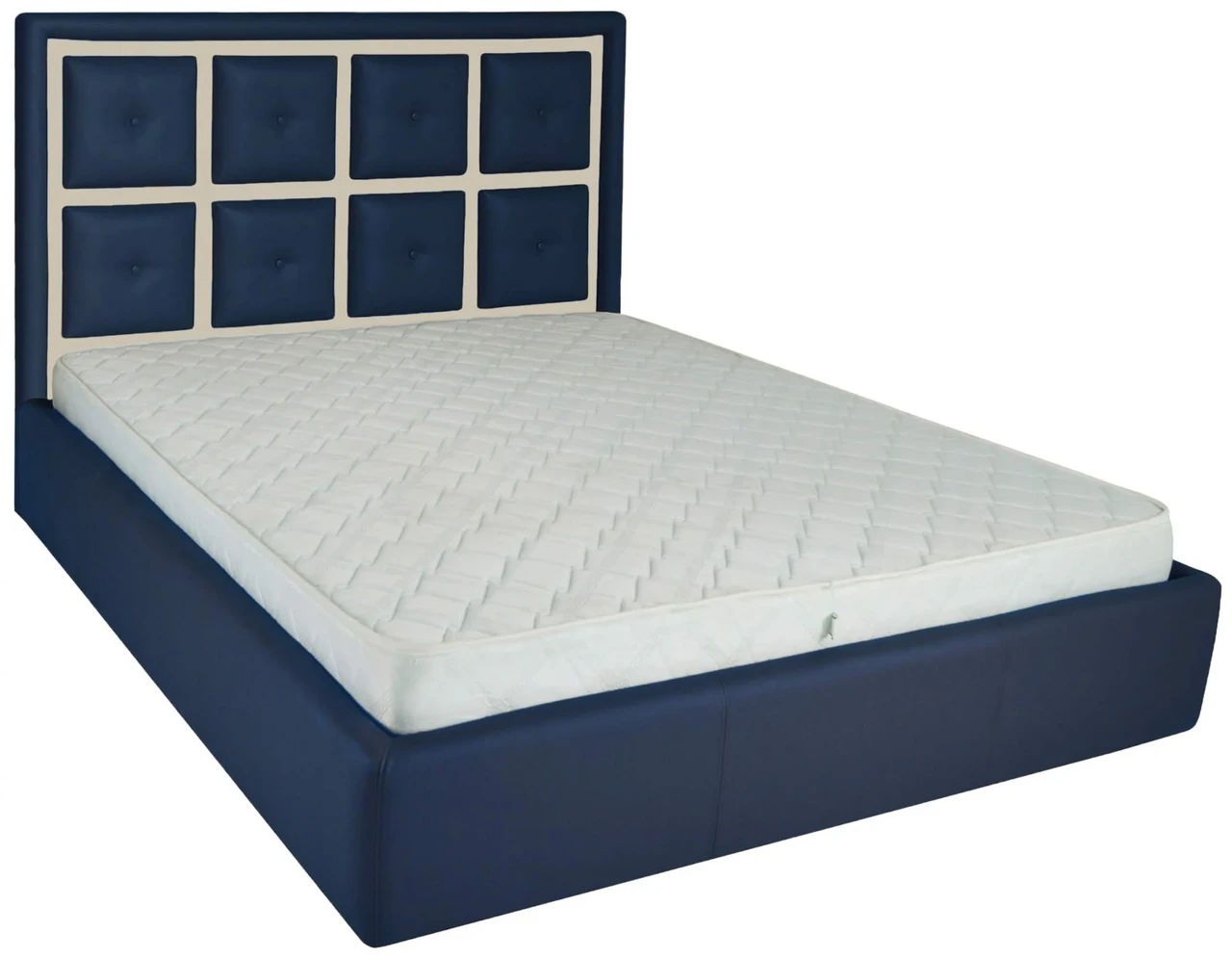 Ліжко Windsor VIP 140 х 190 см Fly 2227/2207 З додатковою металевою цільнозварною рамою Синє-бежевий, фото 1