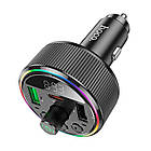 Адаптер автомобільний Hoco Guerrero car BT FM transmitter E82 |BT5.3, 2USB/1Type-C, 30W/3A, PD/QC| чорний, фото 5