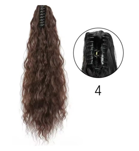 Шиньйон на крабі кудрявий хвіст темно-кричневий шоколадний (SHKR-С4), фото 1