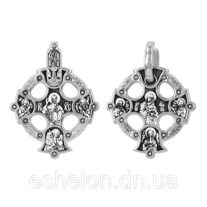 Хрест срібний Господь Вседержитель. Деісус. Ікона Божої Матері «Вигравання Немовляти», фото 1