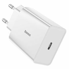 Сетевое ЗУ Baseus Speed Mini PD single Type-C Quick Charger 18W EU, White (CCFS-X02)