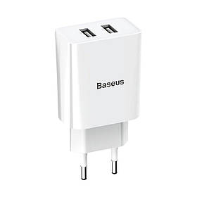 Сетевое ЗУ Baseus Mini Dual U Charger 10.5W, White (CCFS-R02)