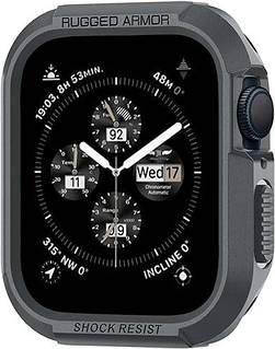 Чохол Spigen для Apple Watch 4/5/6/7/8/9/SE (45/44 mm) - Rugged Armor, Dark Gray (ACS07380)