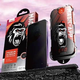 Захисне скло Hoce для iPhone 15 Pro Max, Privacy (Антишпигун), ESD Anti-static (136114)