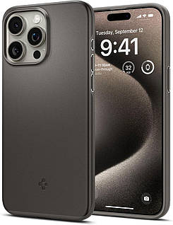 Чохол Spigen для iPhone 15 Pro Max - Thin Fit, Gunmetal (ACS06545)