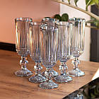 Набір келихів для шампанського 6 штук 160 (мл) Блакитний HP-19-67, фото 4