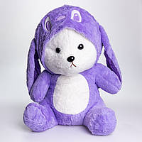 М'яка іграшка-плед, подушка 3 в 1 Ведмедик Тедді в костюмі Ангела плед в іграшці 40×35×15 (см) дитячий плед іграшка Фіолетовий