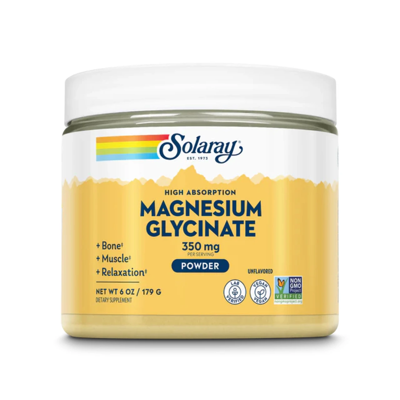 Гліцинат магнію Solaray Magnesium Glycinate Powder 179 г, Unflavored, фото 1