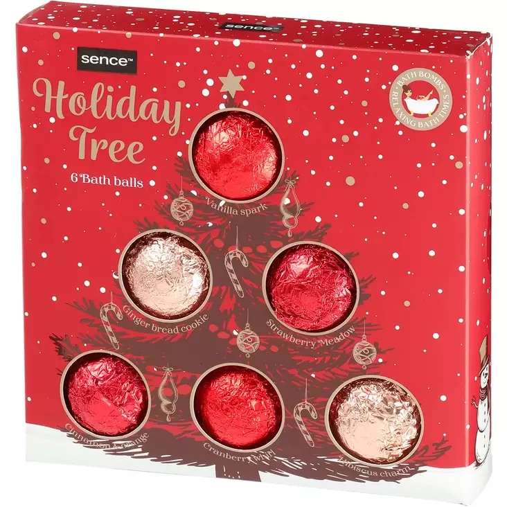 Набір бомбочок для ванни Sence Holiday Tree 6 шт у подарунковій коробці, фото 1