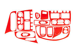 Накладки на панель для Fiat Palio 1998- рр. червоний колір ABS-пластик