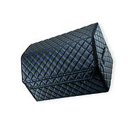 Сумка - органайзер в багажник складана 500х300х300мм шкірозамінник L чорна, синій ромб на липучках Автокомфорт