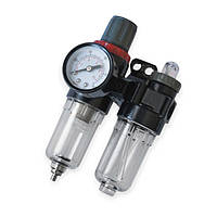Блок підготовки повітря 1/4" фільтр, редуктор, манометр, маслозбагачувач INTERTOOL SVS-PT-1431