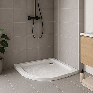 Душовий піддон Vivia Boston 80х80х15 см напівкруглий акриловий