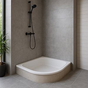 Душовий піддон Vivia Eliot 80х80х27 см напівкруглий акриловий