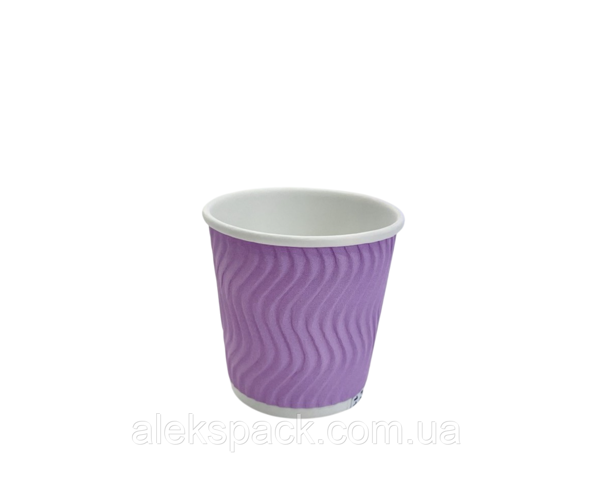 Гофрований стакан Ripple Wave,110 мл (Sakura (димчасто-рожевий)) 30шт/рук, фото 1