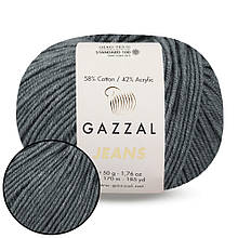 Gazzal Jeans, Графіт No1140, напівбавовняна пряжа 50 г/170 м
