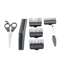 Машинка для стрижки Domotec MS-3302 4 насадки 45 мм нержавіюча сталь 12 Вт Чорний з синім, фото 5