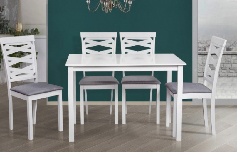 Комплект кухонний Бруклін — дерев'яний стіл і 4 м’які стільці, фото 1