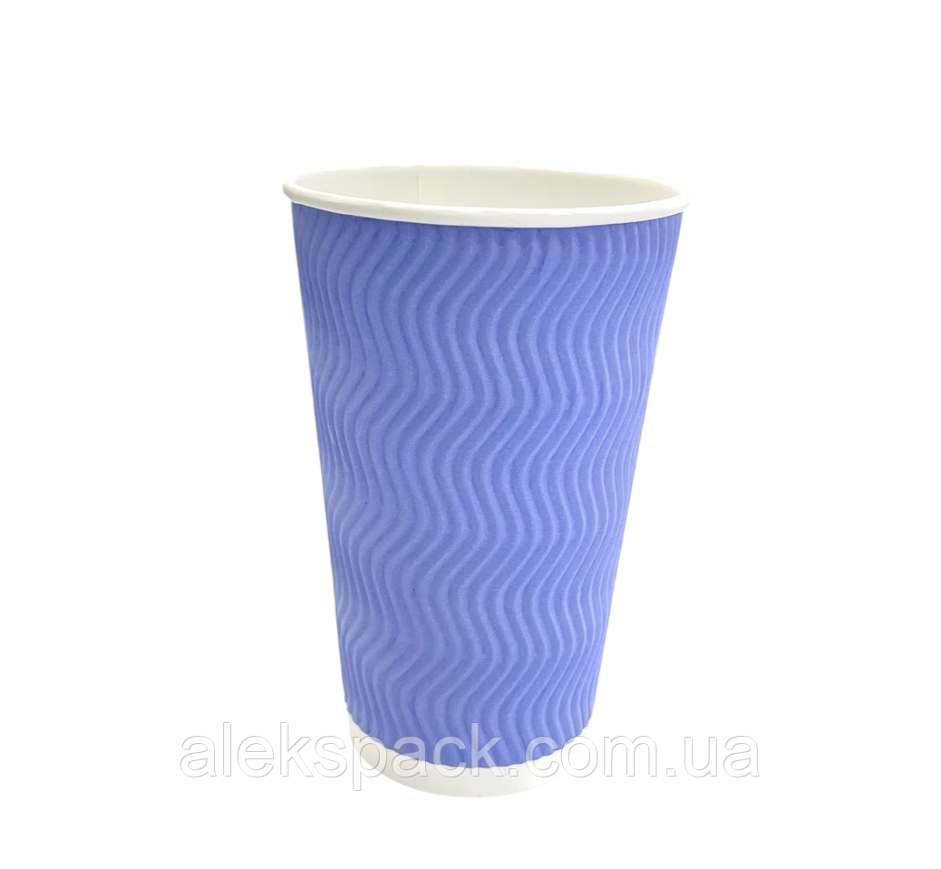 Гофрований стакан Ripple Wave, Very peri 450 мл 20шт/рук 480 ящ S, фото 1