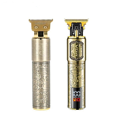 Машинка для стрижки волосся V-073 акумуляторний бездротовий триммер для бороди та вусів 4 насадки 5 Вт Бронза, фото 4