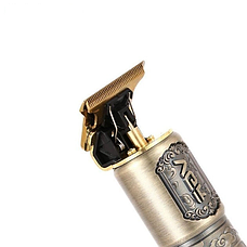 Машинка для стрижки волосся V-073 акумуляторний бездротовий триммер для бороди та вусів 4 насадки 5 Вт Бронза, фото 5